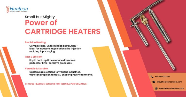 Different types of cartridge heaters.