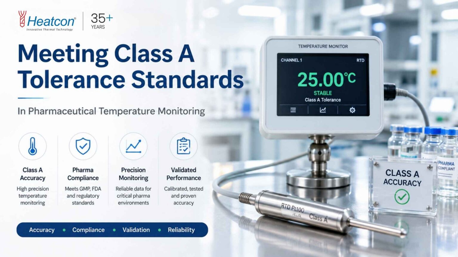 Temperature Sensor Accuracy Class Meeting Class A Tolerance Standards in Pharmaceutical Temperature ...